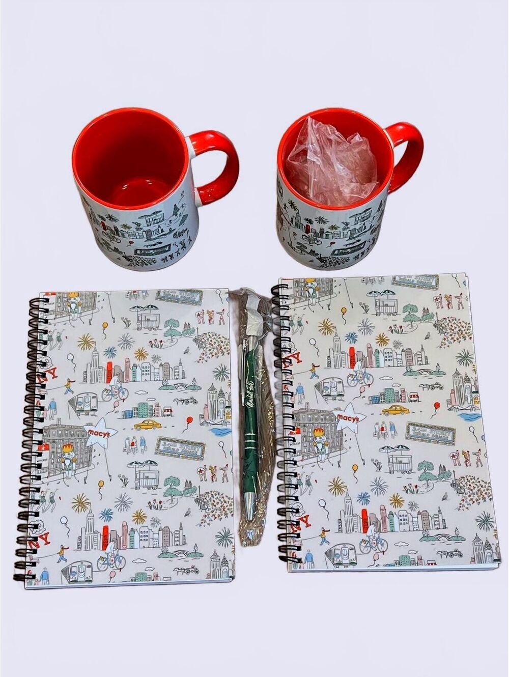 Macy's parade 5 pc set notebooks, mugs, marshall fields pen